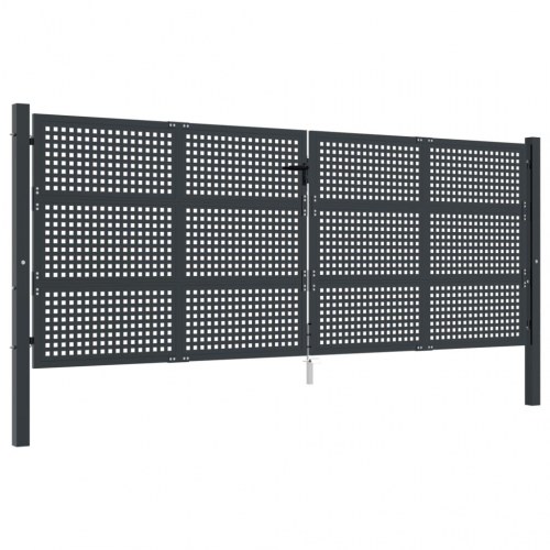 Havelåge i stål - antracitgrå, 400 × 125 cm, låsbar