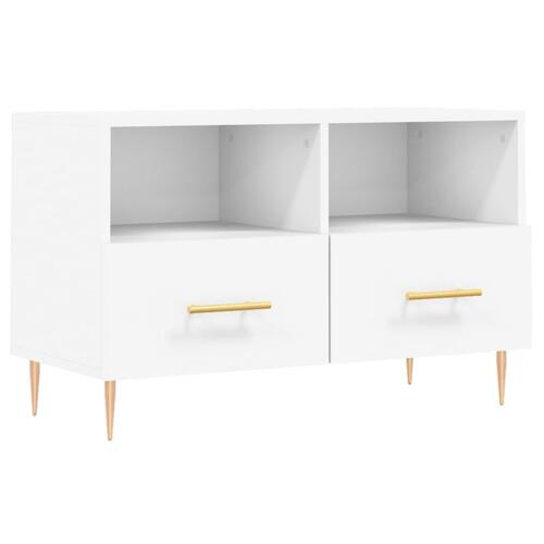 Tv-bord 80x36x50 cm konstrueret træ hvid