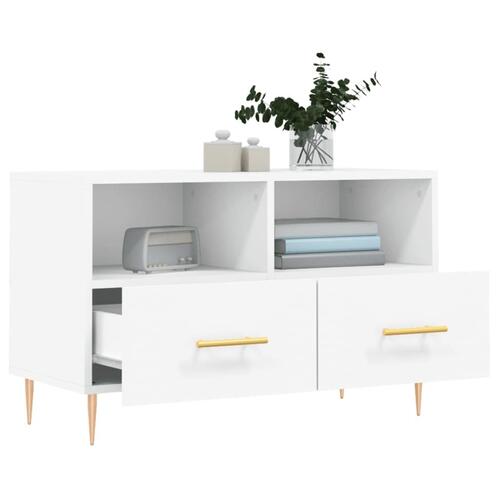 Tv-bord 80x36x50 cm konstrueret træ hvid