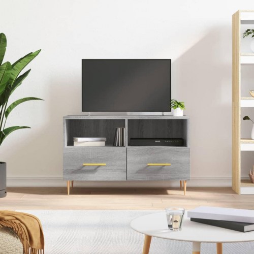 Tv-bord 80x36x50 cm konstrueret træ grå sonoma-eg