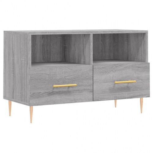 Tv-bord 80x36x50 cm konstrueret træ grå sonoma-eg