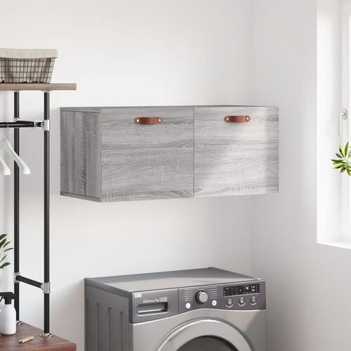 Vægskab 80x36,5x35 cm konstrueret træ grå sonoma-eg