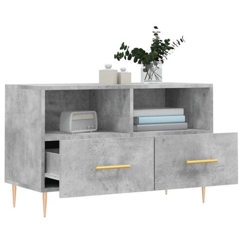 Tv-bord 80x36x50 cm konstrueret træ betongrå