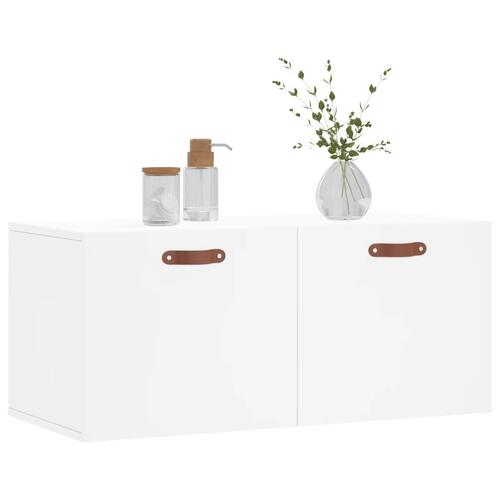 Vægskab 80x36,5x35 cm konstrueret træ hvid