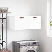 Vægskab 80x36,5x35 cm konstrueret træ hvid højglans
