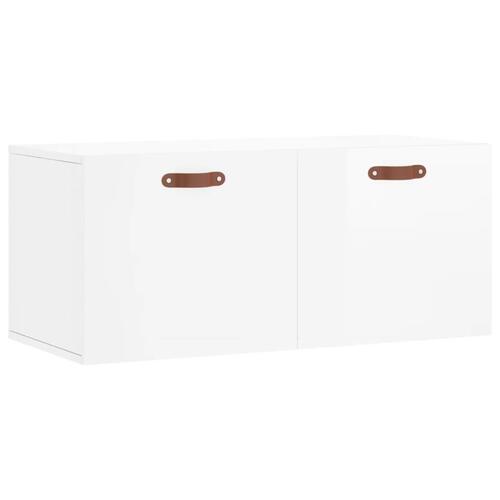 Vægskab 80x36,5x35 cm konstrueret træ hvid højglans