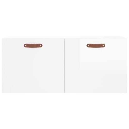 Vægskab 80x36,5x35 cm konstrueret træ hvid højglans