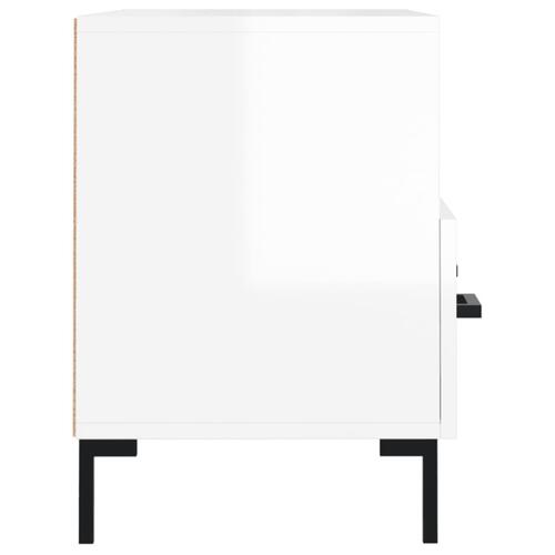 Tv-bord 80x36x50 cm konstrueret træ hvid højglans