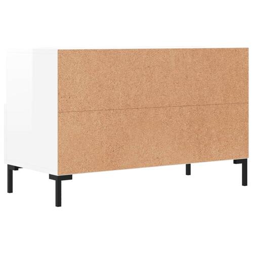 Tv-bord 80x36x50 cm konstrueret træ hvid højglans