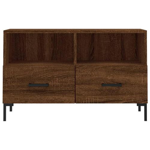Tv-bord 80x36x50 cm konstrueret træ brun egetræsfarve