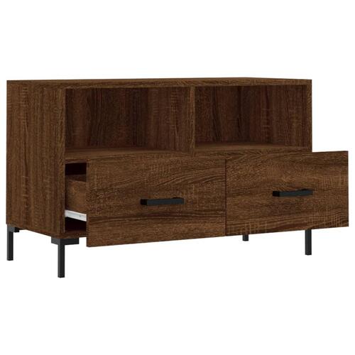 Tv-bord 80x36x50 cm konstrueret træ brun egetræsfarve