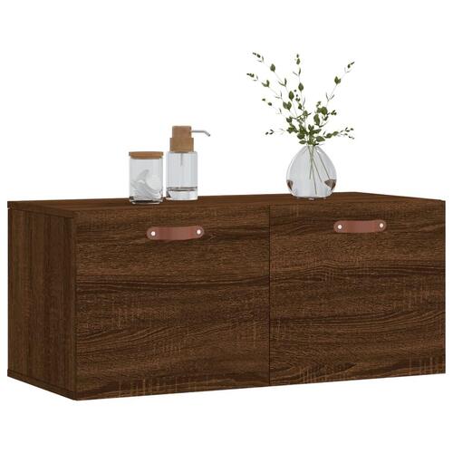 Vægskab 80x36,5x35 cm konstrueret træ brun egetræsfarve