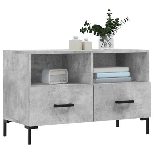 Tv-bord 80x36x50 cm konstrueret træ betongrå