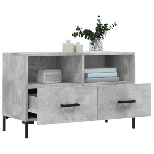 Tv-bord 80x36x50 cm konstrueret træ betongrå