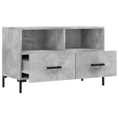 Tv-bord 80x36x50 cm konstrueret træ betongrå