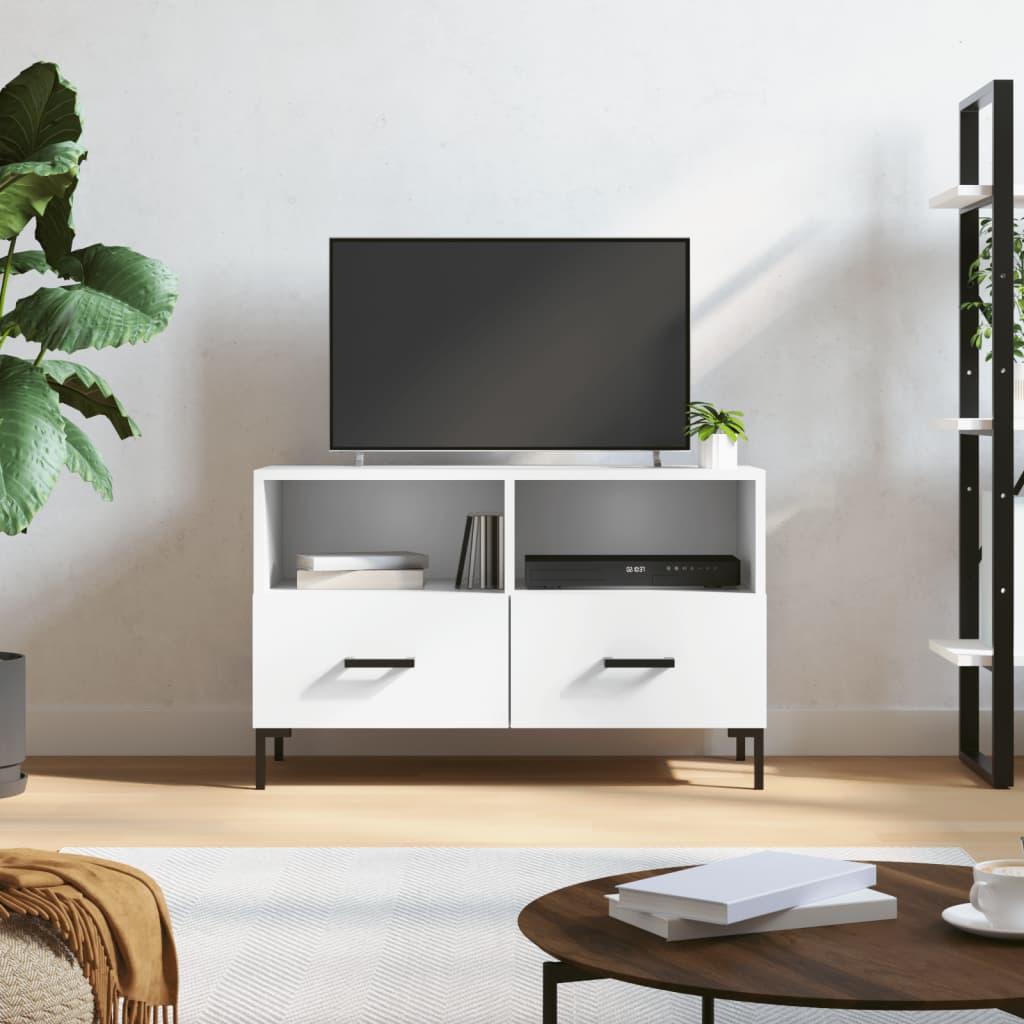 Tv-bord 80x36x50 cm konstrueret træ hvid