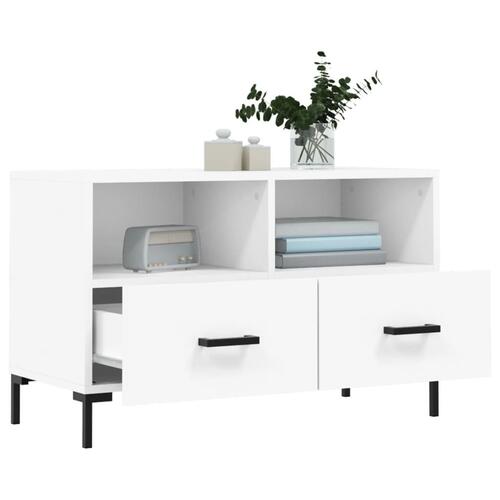 Tv-bord 80x36x50 cm konstrueret træ hvid