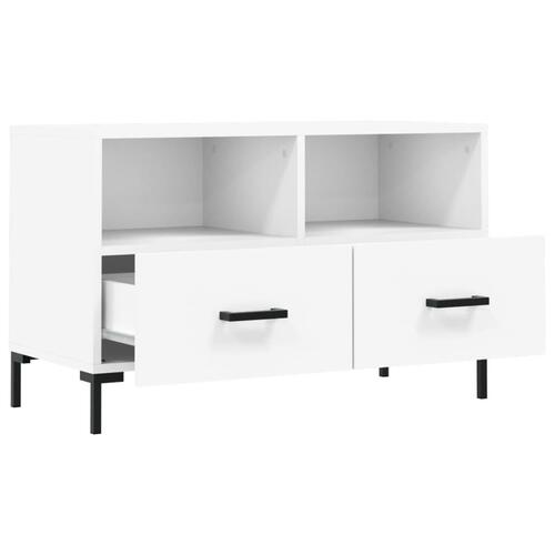 Tv-bord 80x36x50 cm konstrueret træ hvid