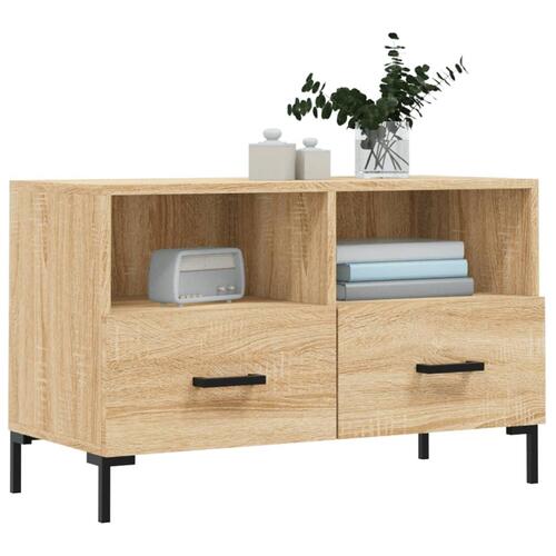 Tv-bord 80x36x50 cm konstrueret træ sonoma-eg