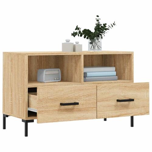 Tv-bord 80x36x50 cm konstrueret træ sonoma-eg