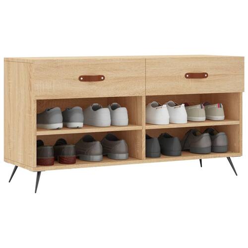 Skobænk 102x35x55 cm konstrueret træ sonoma-eg