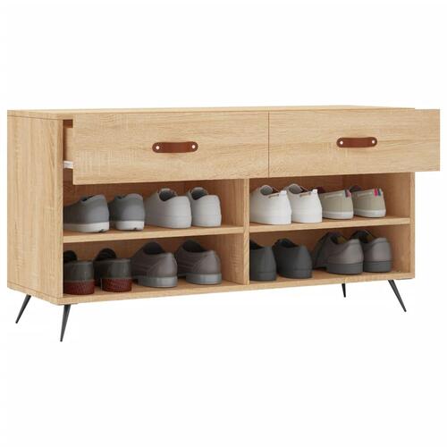 Skobænk 102x35x55 cm konstrueret træ sonoma-eg