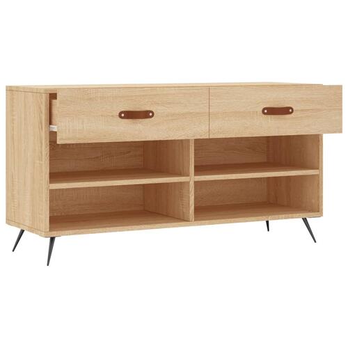 Skobænk 102x35x55 cm konstrueret træ sonoma-eg