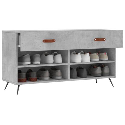 Skobænk 102x35x55 cm konstrueret træ betongrå