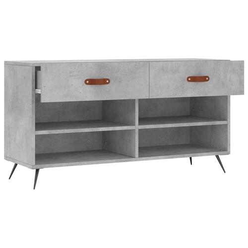 Skobænk 102x35x55 cm konstrueret træ betongrå