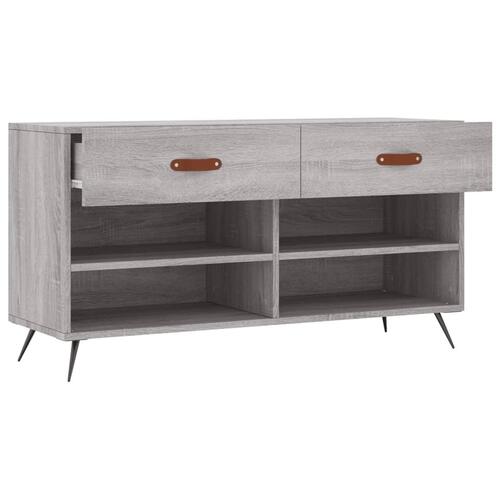 Skobænk 102x35x55 cm konstrueret træ grå sonoma-eg