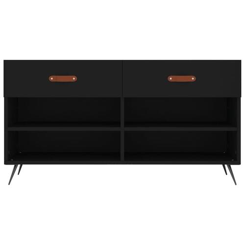 Skobænk 102x35x55 cm konstrueret træ sort