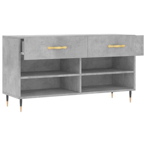 Skobænk 102x35x55 cm konstrueret træ betongrå