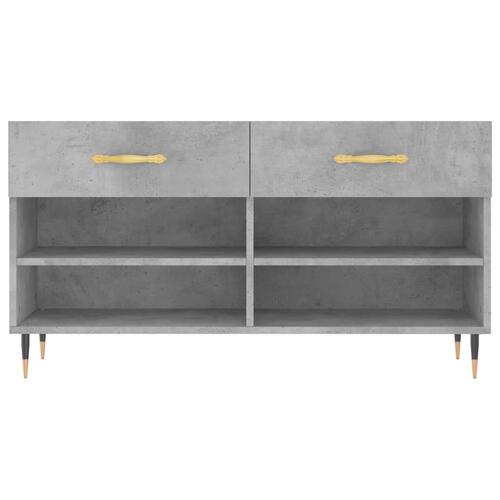 Skobænk 102x35x55 cm konstrueret træ betongrå