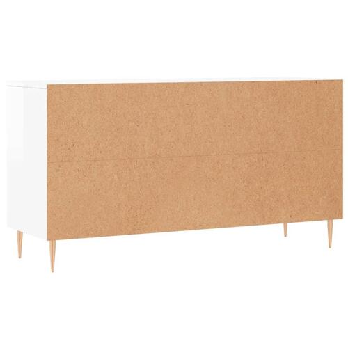 Skobænk 102x35x55 cm konstrueret træ hvid højglans