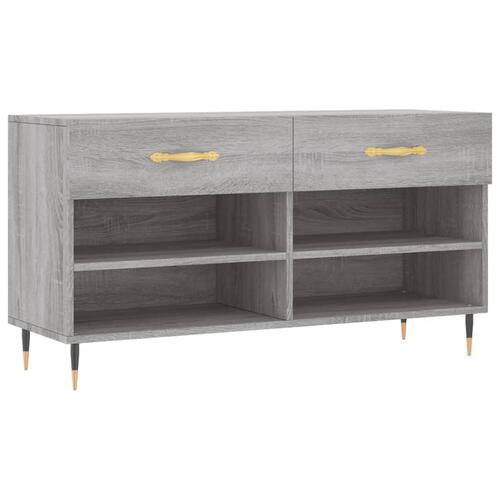 Skobænk 102x35x55 cm konstrueret træ grå sonoma-eg
