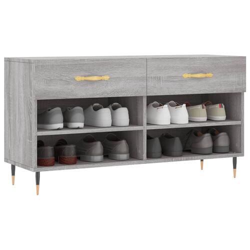 Skobænk 102x35x55 cm konstrueret træ grå sonoma-eg