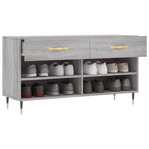 Skobænk 102x35x55 cm konstrueret træ grå sonoma-eg