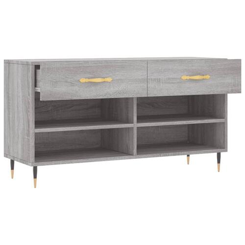 Skobænk 102x35x55 cm konstrueret træ grå sonoma-eg