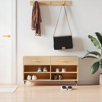 Skobænk 102x35x55 cm konstrueret træ sonoma-eg