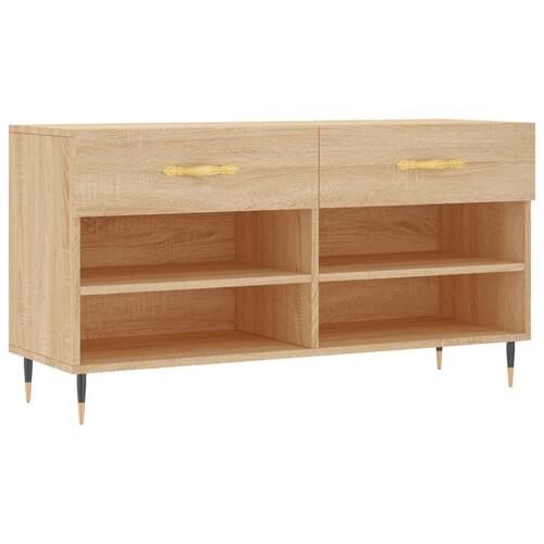 Skobænk 102x35x55 cm konstrueret træ sonoma-eg