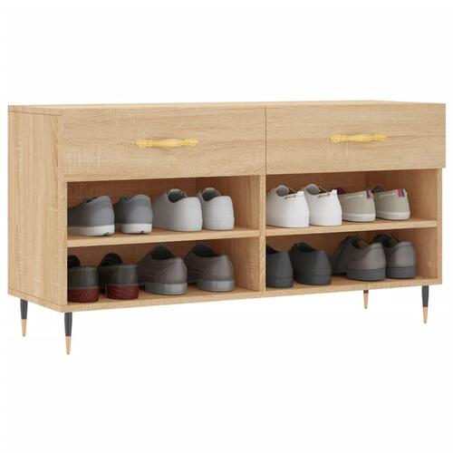 Skobænk 102x35x55 cm konstrueret træ sonoma-eg