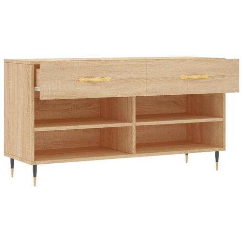 Skobænk 102x35x55 cm konstrueret træ sonoma-eg