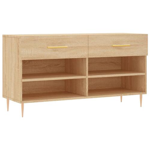 Skobænk 102x35x55 cm konstrueret træ sonoma-eg