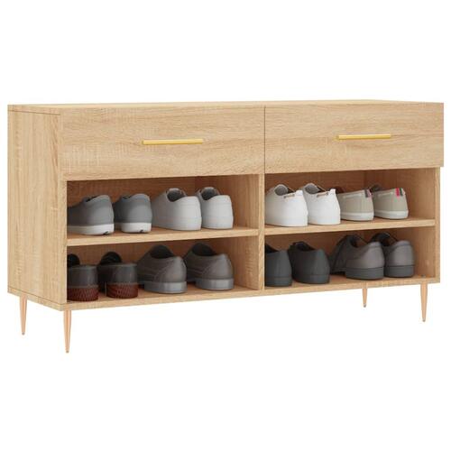 Skobænk 102x35x55 cm konstrueret træ sonoma-eg