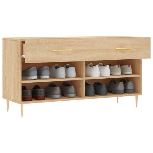 Skobænk 102x35x55 cm konstrueret træ sonoma-eg