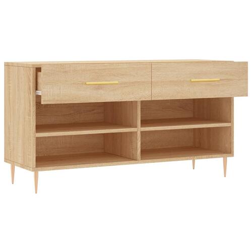 Skobænk 102x35x55 cm konstrueret træ sonoma-eg