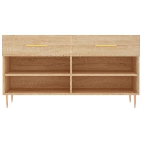 Skobænk 102x35x55 cm konstrueret træ sonoma-eg