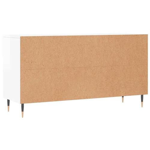 Skobænk 102x35x55 cm konstrueret træ hvid højglans