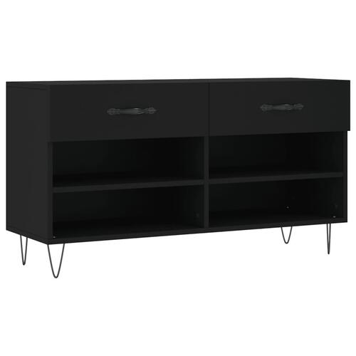 Skobænk 102x35x55 cm konstrueret træ sort