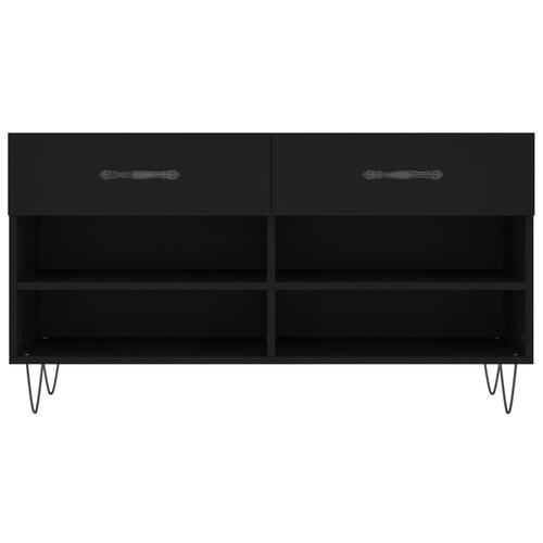 Skobænk 102x35x55 cm konstrueret træ sort